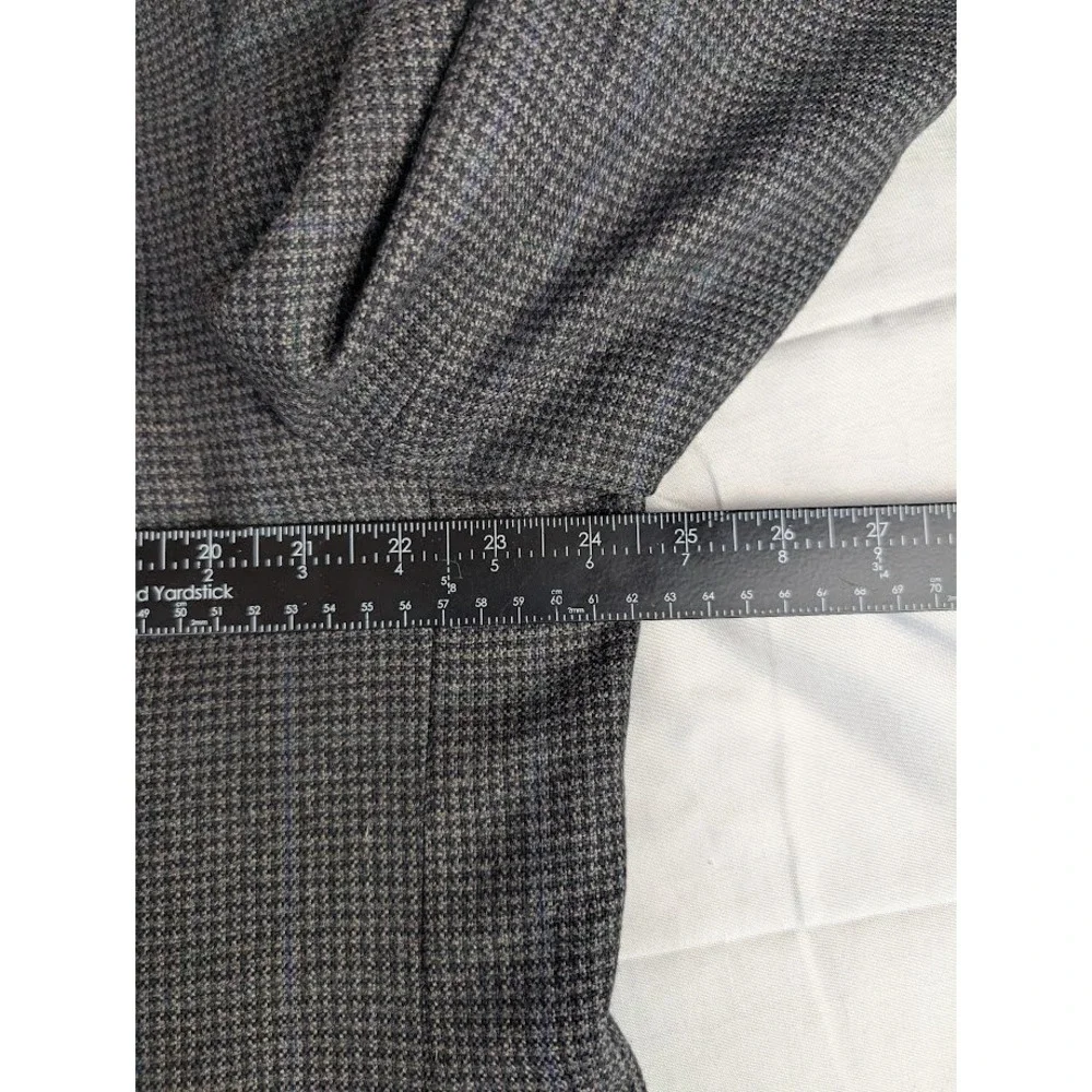 Alexandre London Savile Row Tweed Wool Blazer Sport Coat Brown Blue Plaid 48R